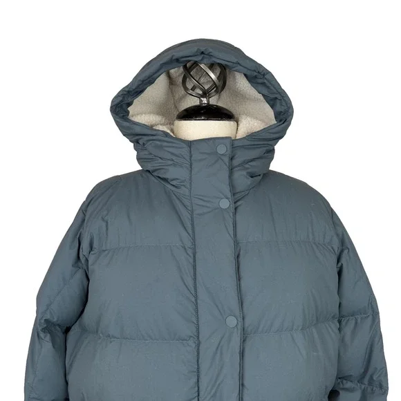 Rei Down Quilted Hooded Puffer Coat Womens XL Blue Mid Length Winter Jacket READ - Picture 4 of 16